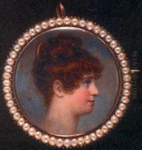 A Portrait Of A Lady Her Curled Brown Hair Held With A Gold Comb (jane Tyas Of Howden?)