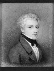 A Young Gentleman, Wearing Tan-coloured Coat, White Waistcoat And Black Stock by Adam Buck