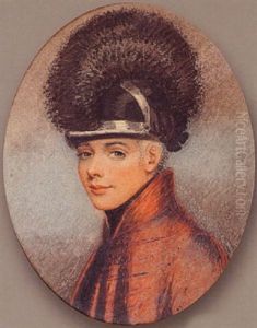 A Young Trooper Of Fencible Cavalry Or Yeomanry, Wearing Red Cloak, Black Stock And Tarleton Style Helmet A Young Trooper Of Fencible Cavalry Or Yeomanry, Wearing Red Cloak, Black Stock And Tarleton Style Helmet