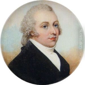 A Gentleman With Powdered Hair En Queue, Wearing Black Coat, White Waistcoat And Stock, Sky Background