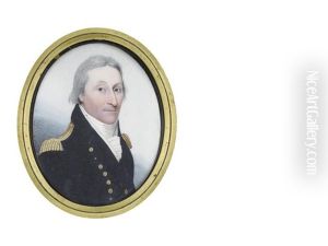 Captain Jonas Rose (1758-1821), Wearing Double-breasted Blue Coat With Gold Epaulettes, White Waistcoat, Frilled Chemise And Stock