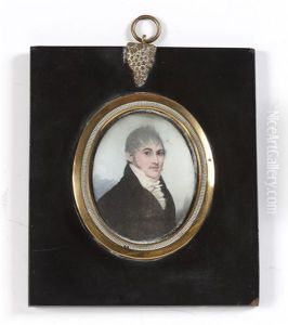 A Gentleman, Wearing Black Coat, White Chemise, Stock And Concertinaed Cravat