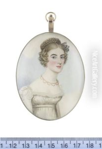 A Lady, Wearing White Dress With Capped Sleeves And Lace Trim To Her Decollete, Tiered Coral Necklace And Pendant Earring, Her Hair Upswept