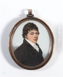 A Gentleman, Wearing Black Coat, White Chemise, Stock And Lace Cravat