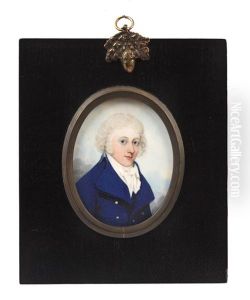 A Gentleman, Wearing Dark Blue Coat, White Waistcoat, Chemise, Stock And Cravat