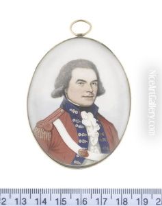 An Officer, Wearing Red Coat With Dark Blue Facings Edged With Gold, Red Epaulette With Gold Tassels, White Cross-belt With Oval Regimental Belt-plate, White Waistcoat And Frilled Chemise, Black Stock