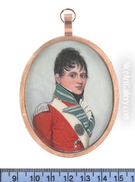Captain Arthur Blake Of The 24th Foot, Wearing Red Coat With Green Facings, Silver Epaulette And Lace, White Cross-belt With Silver Belt-plate - view 1