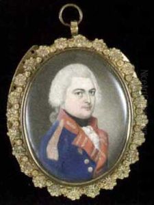 A Young Officer Of The Royal Artillery, In Blue Coat With Scarlet Facings And Gold Epaulette, Powdered Wig En Queue