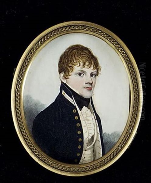 A Midshipman, Wearing Naval Uniform, Blue Coat With Gold Buttons - view 1