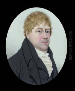 A Gentleman In Black Coat And Waistcoat, Frilled Shirt, Fair Curly Hair