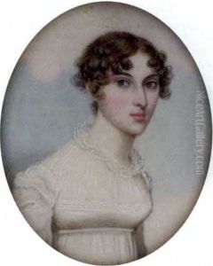 Mr. George Vincent, In Black Coat And Waistcoat, Sky Background (+ Mrs. George Vincent, In High-necked White Dress, Her Dark Hair Dressed In Curls, Sky Background; 2 Works)