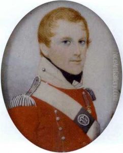 Col. William Vincent, In Scarlet Coat With Silver Epaulettes And Wearing A Shoulder-belt Plate Bearing The Insignia Of The 82nd Regiment Of Foot, Wearing The Army Gold Medal