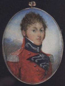 A Young Field Officer (an Inspector Of Militia Or Yeomanry?), His Scarlet Coat With Turned Back Dark Blue Lapels And Collar Patches, With Tasselled Silver Braids And Silver Epaulettes With Red Stripes
