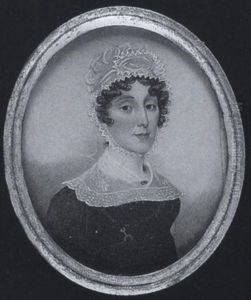 Molyneux Crockshank Family: Sarah, Wearing Black Dress With White Collar And Bonnet