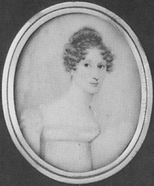 Lady Augustus Warren, In White Dress With Lace Neckline, Her Brown Hair Curled - view 1