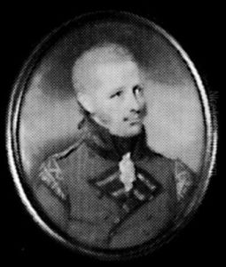 An Officer Of The King's Regiment, In Scarlet Coat With Dark Facings, Gold Lace, Gold Epaulette, With A Shoulder Belt by Frederick Buck