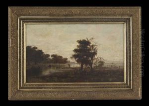 Bayou Scene: Probably The Footbridge At Indian Bayou In The Atchafalaya River Basin by William Henry Buck