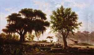 Moss Trees Along The Mississippi River by William Henry Buck