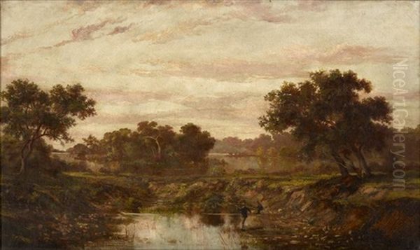 Two Men At A Fishing Hole Along The Tchefuncte River - view 1