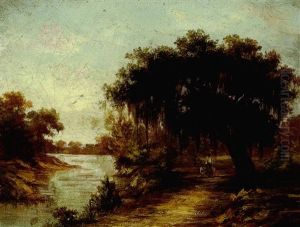 Figures Walking On A Bayou Path