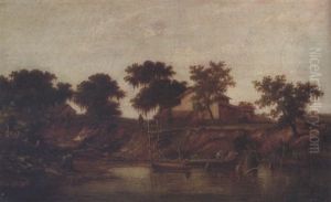 Black Men Fishing Along The Bayou