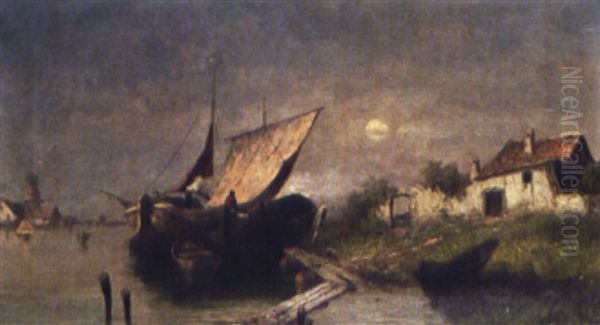 Hollandische Flusslandschaft (+ Another, Similar; 2 Works) - view 1