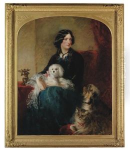 Portrait Of Lady Alfred Paget, With A Maltese Dog On Her Lap