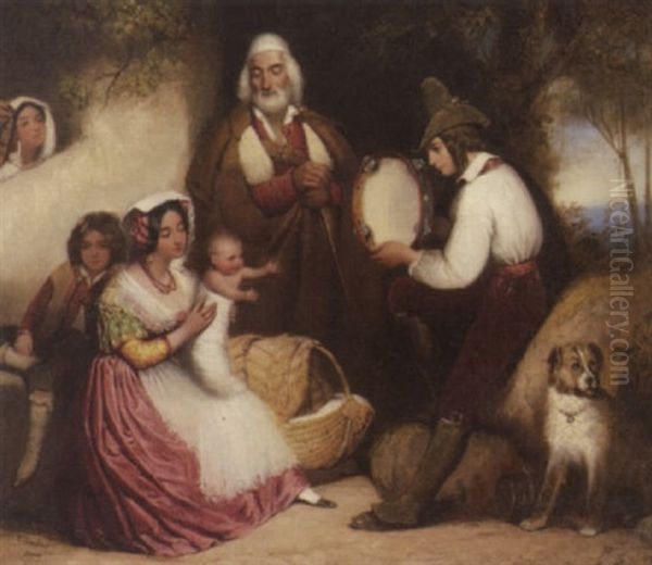 Familie Mit Musikanten Und Hund - view 1