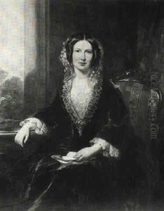 Portrait Of A Lady Holding A Letter by Richard Buckner