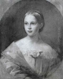 Portrait Of A Scottish Boy [&] Portrait Of A Young Girl [oval Shape] by Richard Buckner