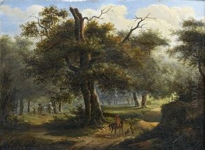 Scene De Chasse A Courre En Foret by Philippe Budelot