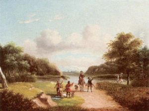 Landscape With Elegant Figures By A Lake Landscape With Elegant Figures By A Lake