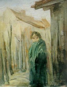 Woman In A Green Shawl by Josef Budko