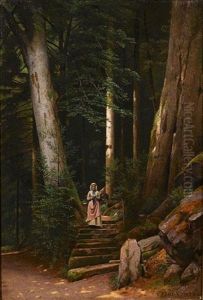 The Wooded Steps by Gustav Daniel (Yakovlevich) Budkovski