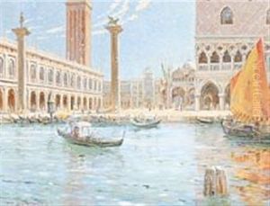 View From The Molo Towards Piazzetta Di San Marco With Sansovino's Biblioteca