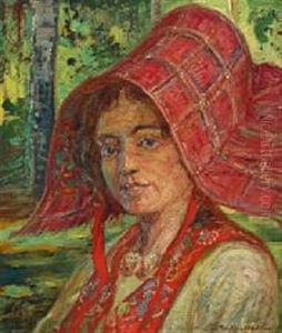 Portrait Of Young Woman In Traditional Sardinian Costume