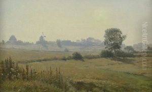 Morgennebel Uber Den Wiesen Bei Tipperups Molle, Sudlich Von Helsingor by Carl Budtz-Moller