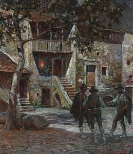 Evening Scene With Three Italian Men Evening Scene With Three Italian Men