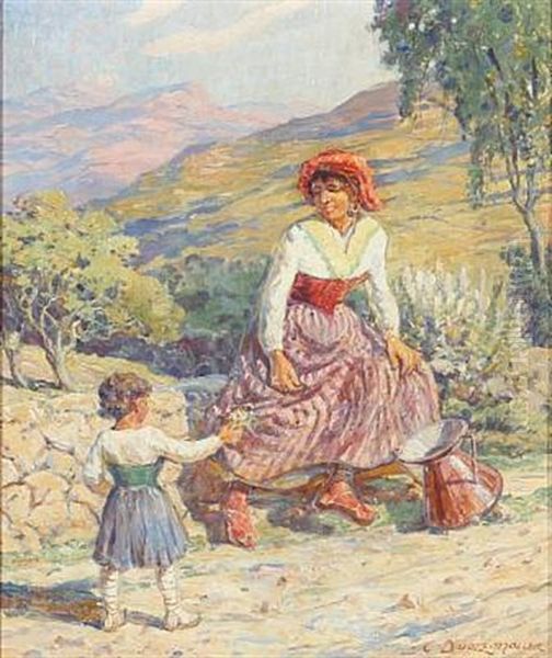 Et Hvil Paa Hjemvejen - Anticoli (sabinerbjergene) (a Rest On The Way Home - Anitcoli (sabine Hills)) - view 1