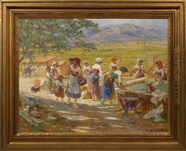 View Of Village Women On Washday - view 1