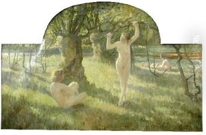 Study Of Naked Girls In A Woodland Glade