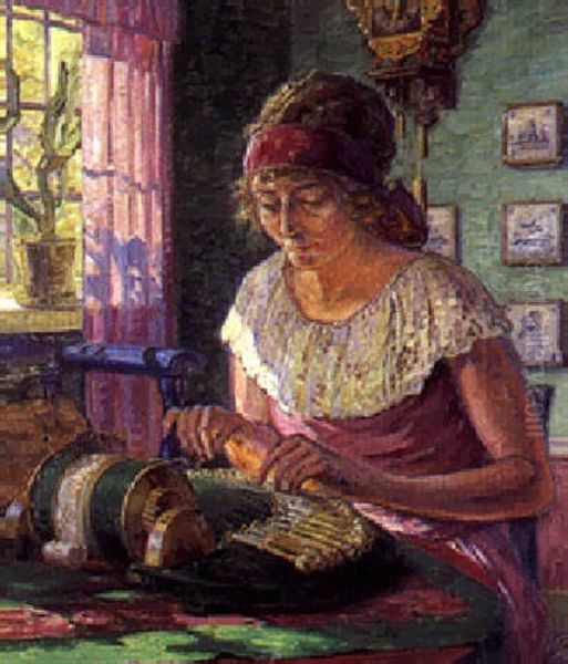 Kunstnerens Hustru Ved Kniplebraettet - view 1