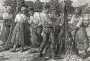 Fiskere Og Fiskerone Der Piller Sildegarn
