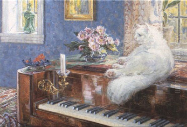 A Cat Lying On A Piano - view 1