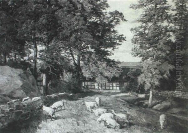 A Summer Landscape With Sheep - view 1