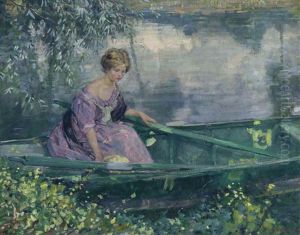 Jeune Fille Dans Une Barque by Karl Albert Buehr