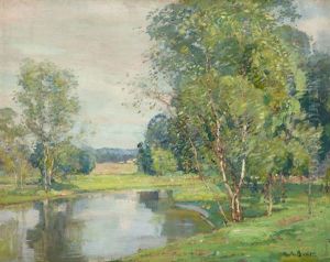 The Fishing Pool by Karl Albert Buehr