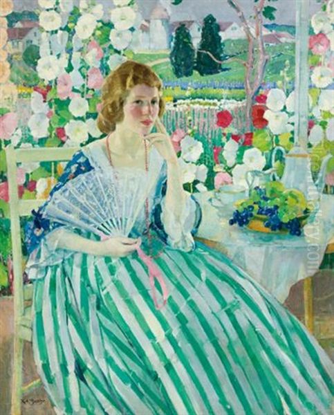 Young Woman On A Porch - view 1