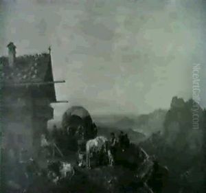 Travelers At An Alpine Tavern