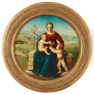 Madonna And Child With The Infant St by Giuliano Bugiardini